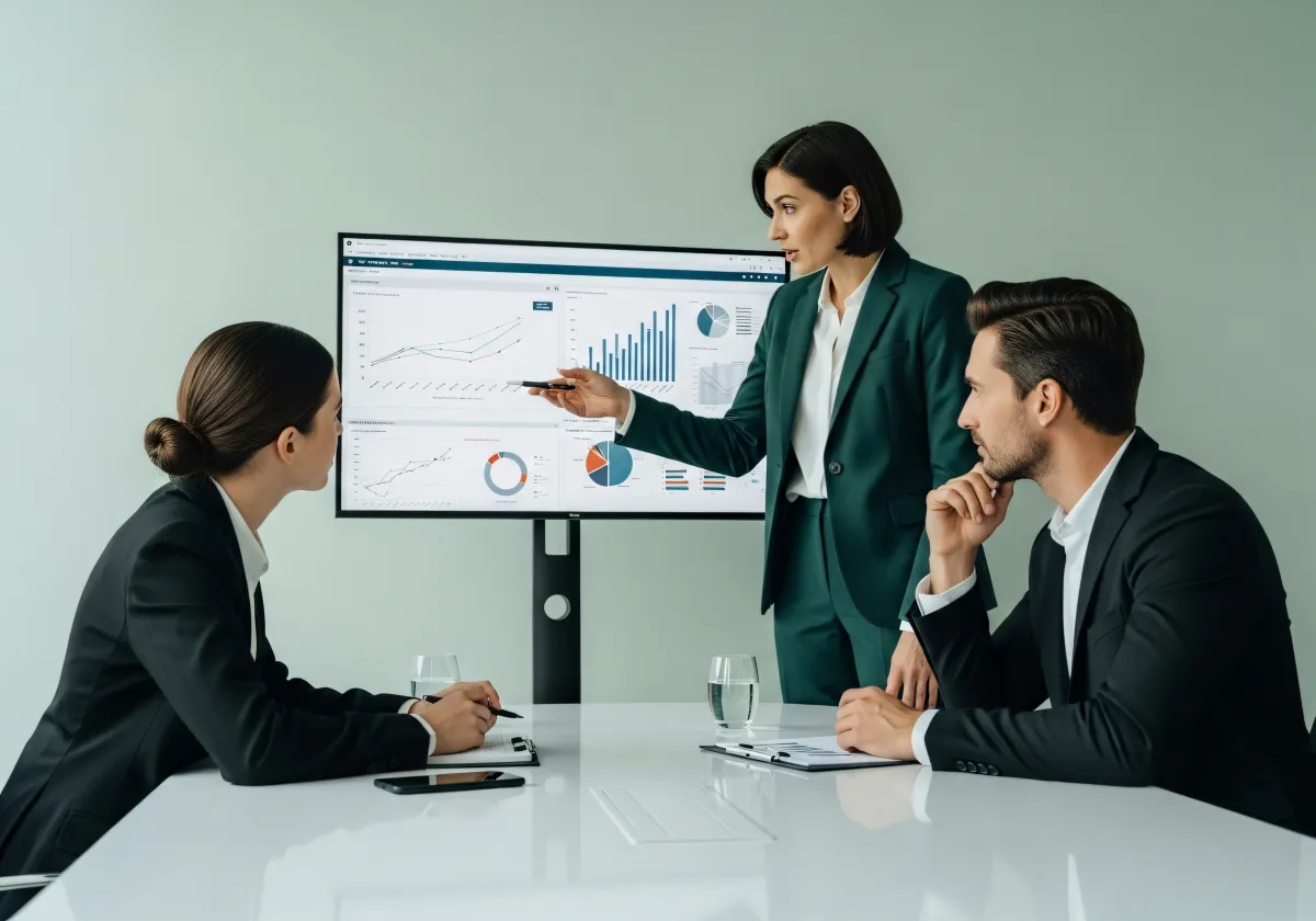 Equipe de consultores em reunião estratégica